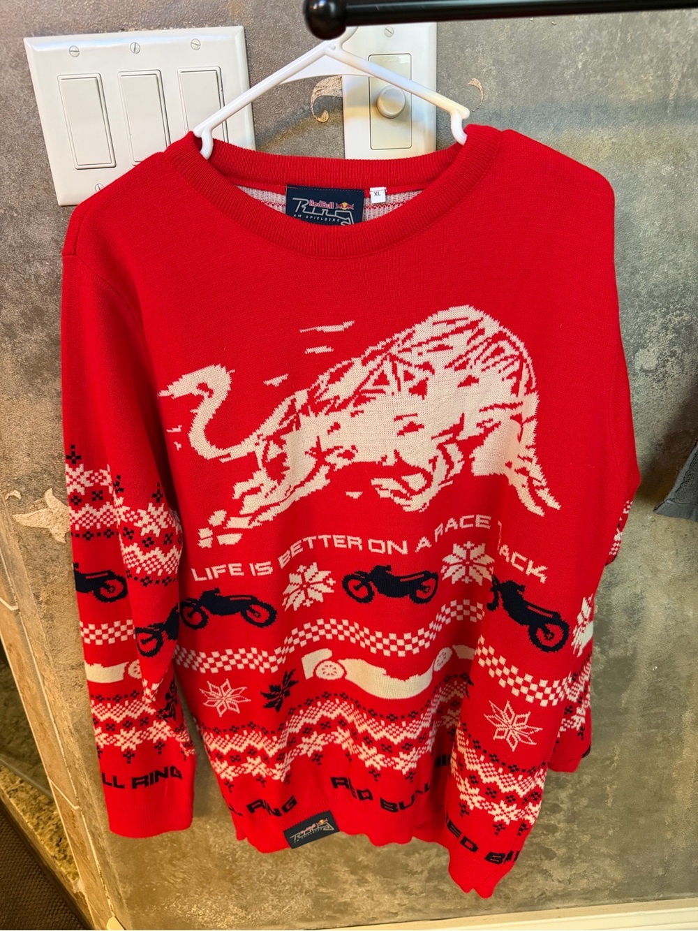 New Red Racing Graphic Crewneck Sweater